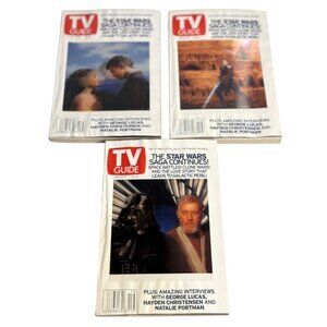 VTG 2002 Star Wars TV Guide Set 3 Attack of the Clones Obi-Wan Anakin Lenticular